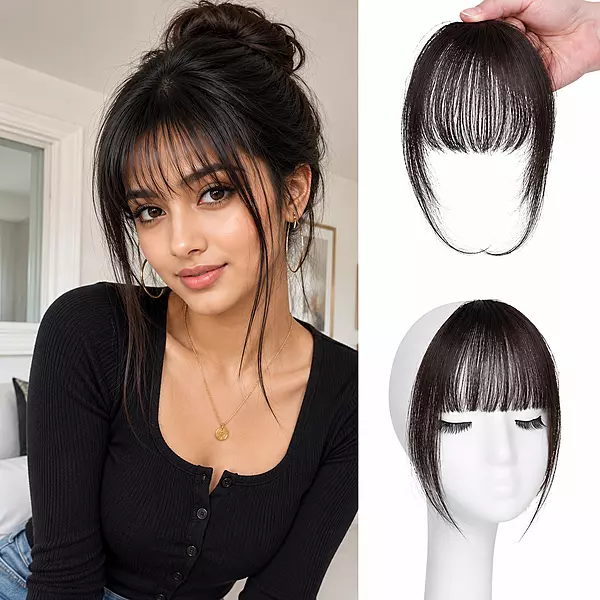 Aurelia Bangs with Temple | Human Hair